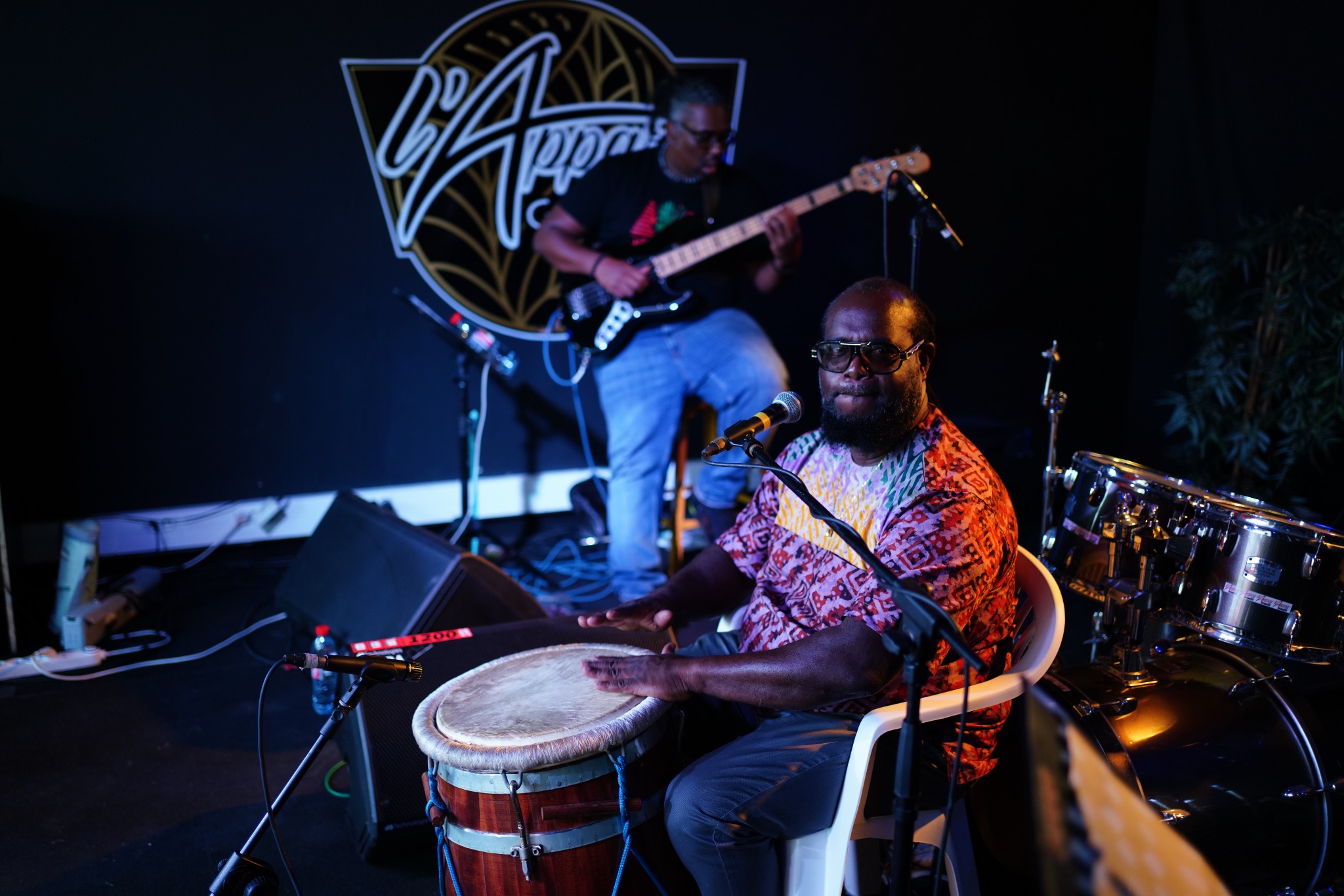 Jean-Michel SAMBA performing on percussion